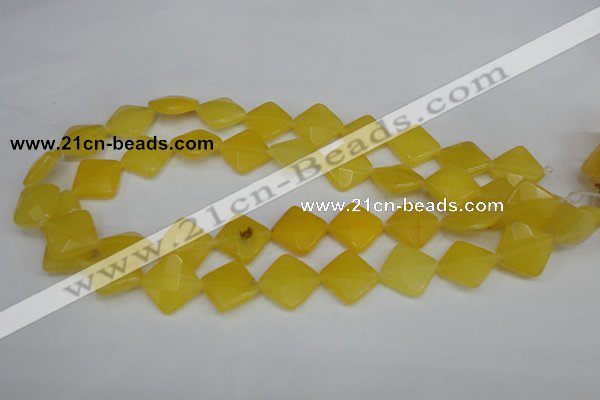 CCN401 15.5 inches 15*15mm faceted diamond candy jade beads