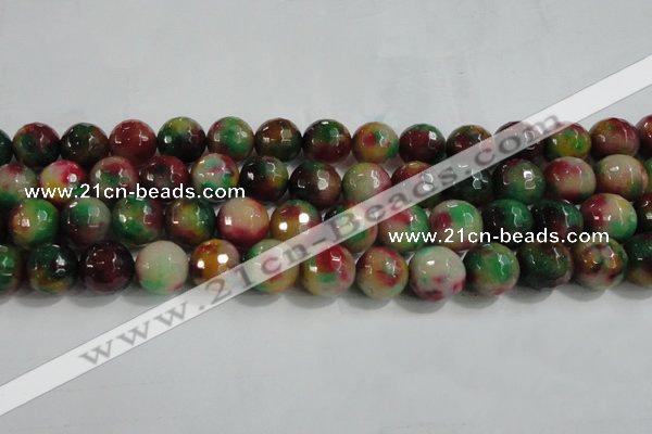 CCN4014 15 inches 14mm faceted round candy jade beads wholesale