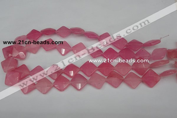 CCN402 15.5 inches 15*15mm faceted diamond candy jade beads