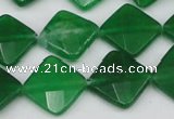 CCN405 15.5 inches 15*15mm faceted diamond candy jade beads