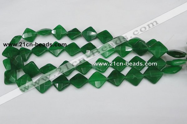 CCN405 15.5 inches 15*15mm faceted diamond candy jade beads