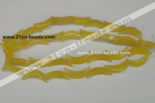 CCN415 15.5 inches 8*30mm curved moon candy jade beads wholesale