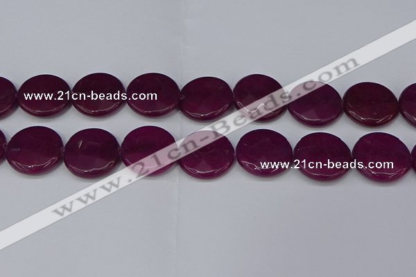 CCN4183 15.5 inches 20mm faceted coin candy jade beads wholesale