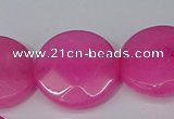 CCN4184 15.5 inches 20mm faceted coin candy jade beads wholesale