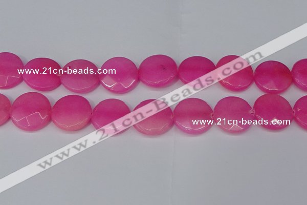CCN4184 15.5 inches 20mm faceted coin candy jade beads wholesale