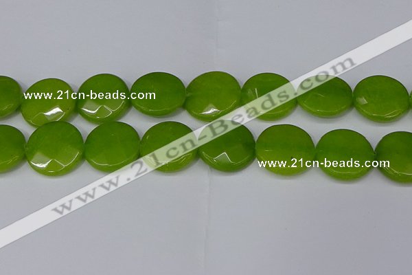 CCN4190 15.5 inches 20mm faceted coin candy jade beads wholesale