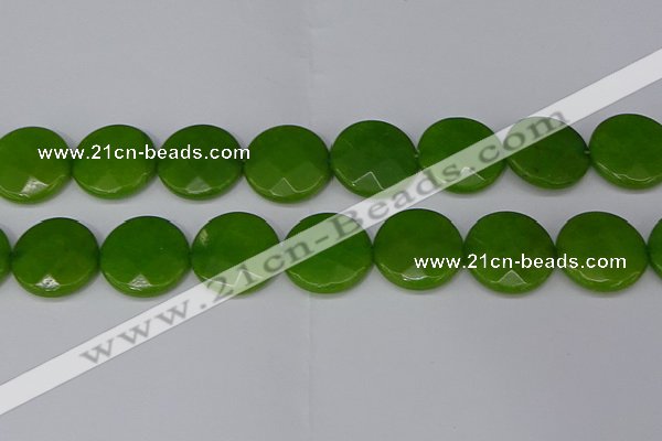 CCN4191 15.5 inches 20mm faceted coin candy jade beads wholesale