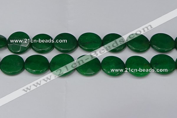 CCN4192 15.5 inches 20mm faceted coin candy jade beads wholesale