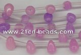 CCN430 15.5 inches Top-drilled 6*9mm teardrop candy jade beads