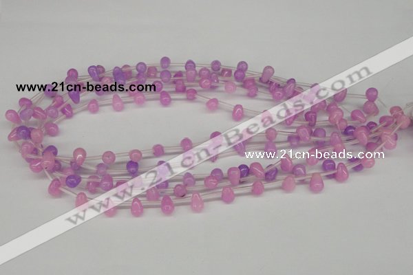 CCN430 15.5 inches Top-drilled 6*9mm teardrop candy jade beads