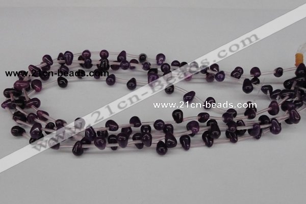 CCN432 15.5 inches Top-drilled 6*9mm teardrop candy jade beads