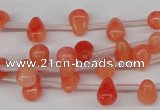 CCN433 15.5 inches Top-drilled 6*9mm teardrop candy jade beads