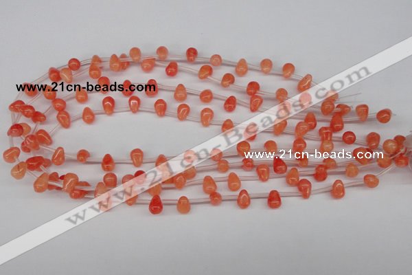 CCN433 15.5 inches Top-drilled 6*9mm teardrop candy jade beads