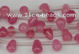 CCN434 15.5 inches Top-drilled 6*9mm teardrop candy jade beads