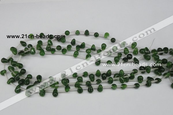 CCN439 15.5 inches Top-drilled 6*9mm teardrop candy jade beads