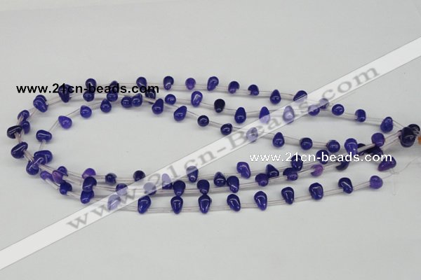 CCN441 15.5 inches Top-drilled 6*9mm teardrop candy jade beads