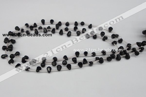 CCN442 15.5 inches Top-drilled 6*9mm teardrop candy jade beads