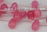 CCN450 15.5 inches Top-drilled 8*12mm teardrop candy jade beads