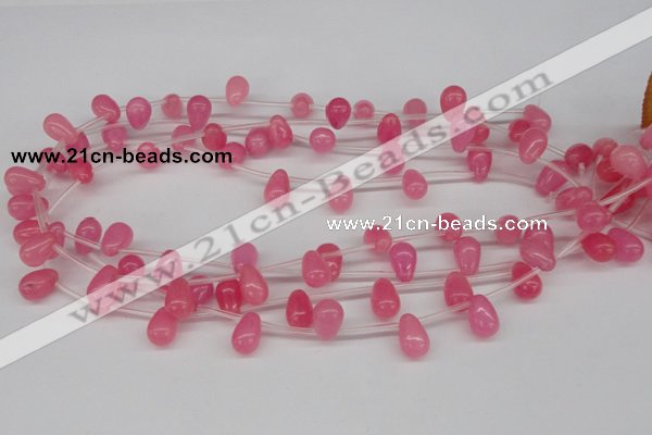 CCN450 15.5 inches Top-drilled 8*12mm teardrop candy jade beads