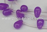 CCN453 15.5 inches Top-drilled 8*12mm teardrop candy jade beads