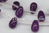 CCN454 15.5 inches Top-drilled 8*12mm teardrop candy jade beads