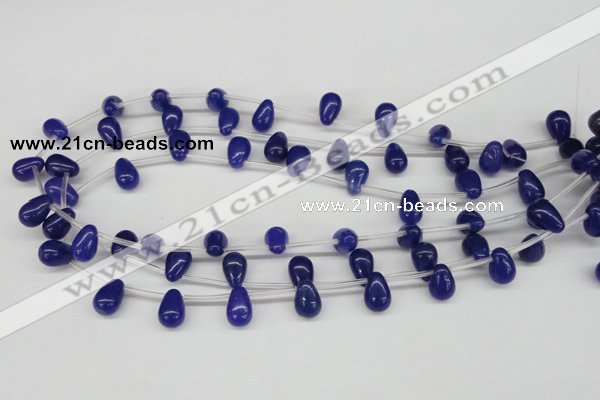 CCN455 15.5 inches Top-drilled 8*12mm teardrop candy jade beads