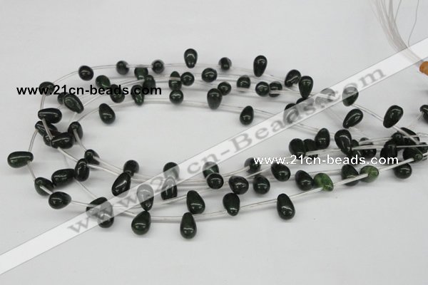 CCN456 15.5 inches Top-drilled 8*12mm teardrop candy jade beads