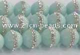 CCN4611 15.5 inches 8mm round candy jade with rhinestone beads