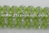 CCN4620 15.5 inches 6mm round candy jade with rhinestone beads