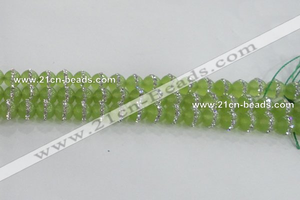 CCN4620 15.5 inches 6mm round candy jade with rhinestone beads