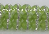 CCN4621 15.5 inches 8mm round candy jade with rhinestone beads