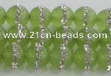 CCN4622 15.5 inches 10mm round candy jade with rhinestone beads