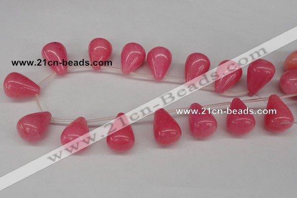 CCN465 15.5 inches Top-drilled 18*25mm teardrop candy jade beads