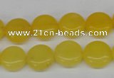 CCN475 15.5 inches 12mm flat round candy jade beads wholesale