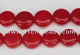CCN476 15.5 inches 12mm flat round candy jade beads wholesale
