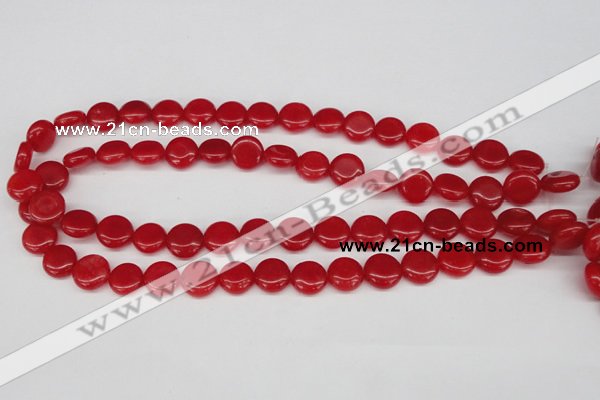 CCN476 15.5 inches 12mm flat round candy jade beads wholesale