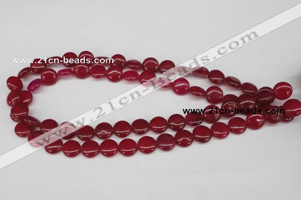 CCN477 15.5 inches 12mm flat round candy jade beads wholesale