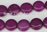 CCN485 15.5 inches 14mm flat round candy jade beads wholesale