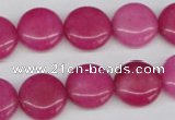 CCN486 15.5 inches 14mm flat round candy jade beads wholesale