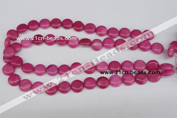 CCN486 15.5 inches 14mm flat round candy jade beads wholesale