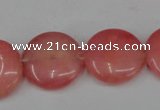 CCN495 15.5 inches 20mm flat round candy jade beads wholesale