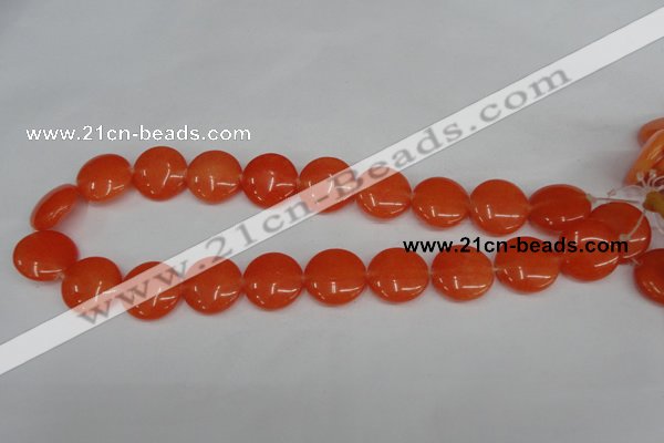 CCN496 15.5 inches 20mm flat round candy jade beads wholesale