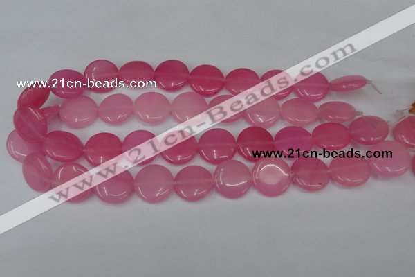 CCN498 15.5 inches 20mm flat round candy jade beads wholesale