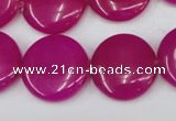 CCN499 15.5 inches 20mm flat round candy jade beads wholesale