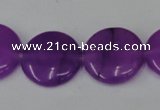 CCN501 15.5 inches 20mm flat round candy jade beads wholesale