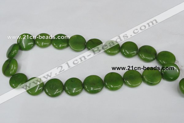 CCN502 15.5 inches 20mm flat round candy jade beads wholesale