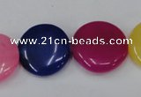 CCN504 15.5 inches 20mm flat round candy jade beads wholesale