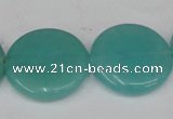 CCN507 15.5 inches 25mm flat round candy jade beads wholesale