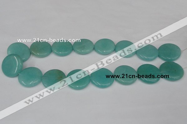 CCN507 15.5 inches 25mm flat round candy jade beads wholesale