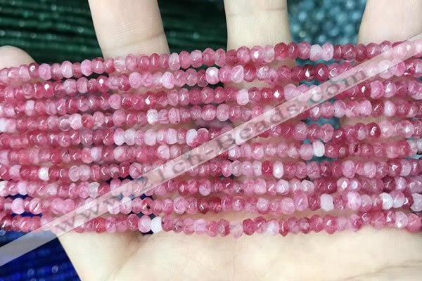 CCN5105 15 inches 3*4mm faceted rondelle candy jade beads